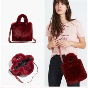 MADEWELL The Small Transport Crossbody in Burgundy Faux Fur Fluffy Bag ❣️❣️❣️